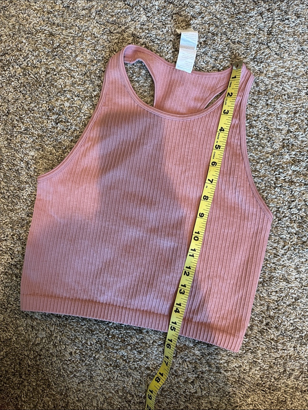 Fabletics Mauve Ribbed Racerback Crop Top - Picture 8 of 8